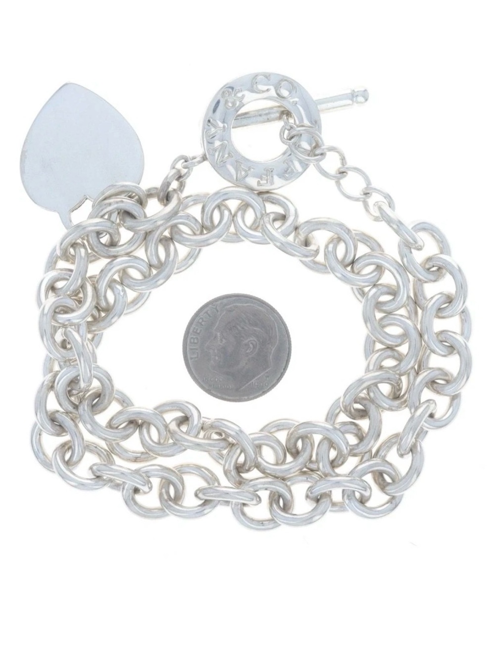 🔥Tiffany & Co Return to Tiffany Heart Tag Toggle Necklace 16" Sterling925🔥 - Picture 7 of 17